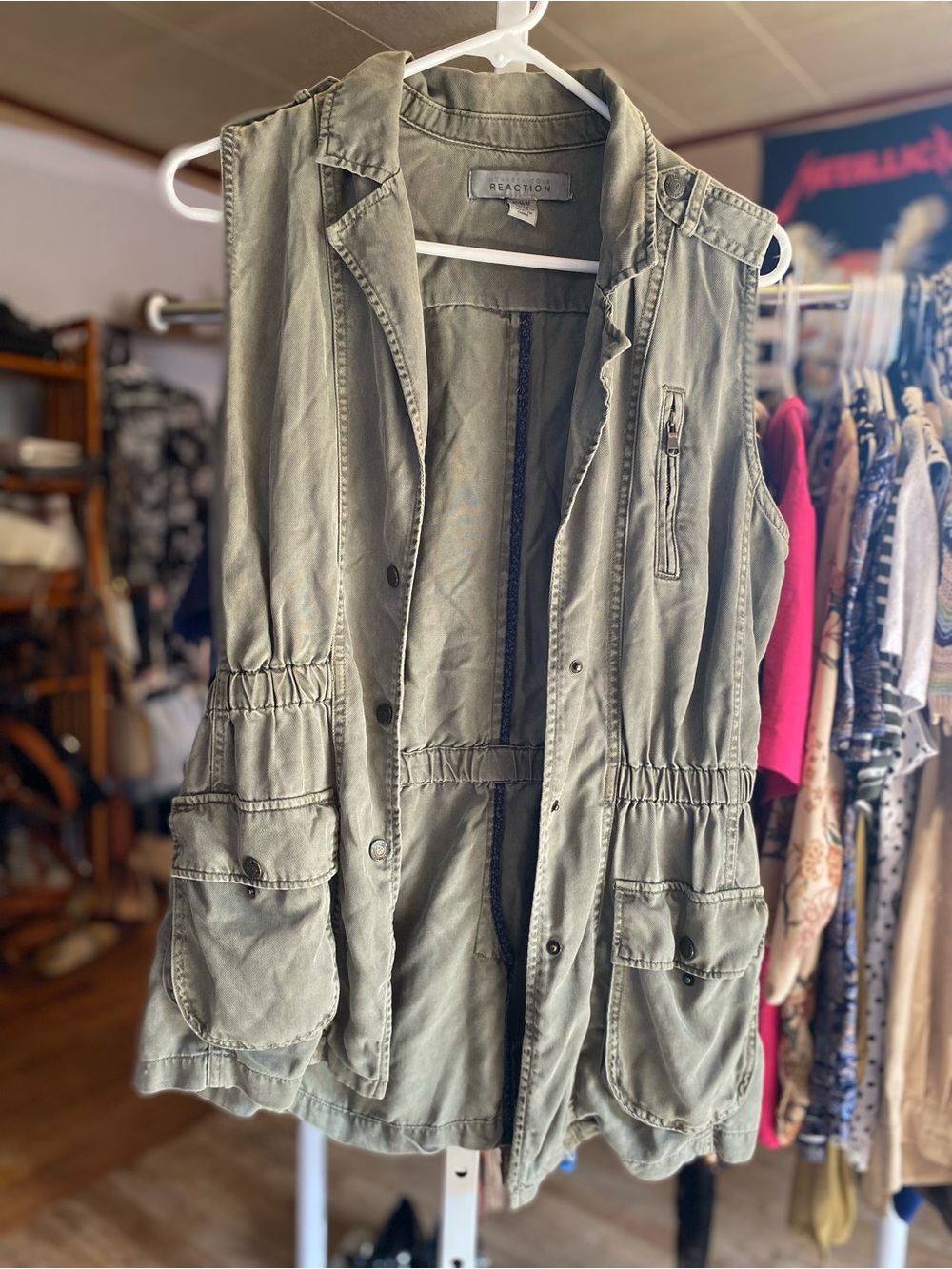 Kenneth Cole Reaction Olive Green Utility Vest
